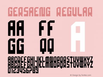 gersaeng Version 1.00;October 29, 2021;FontCreator 13.0.0.2683 32-bit图片样张