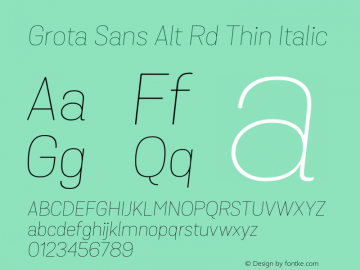 Grota Sans Alt Rd Thin It Version 1.00图片样张