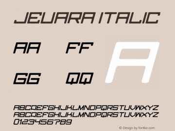 jeuara Italic Version 1.00;October 10, 2021;FontCreator 13.0.0.2683 32-bit图片样张