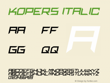 kopers Italic Version 1.00;October 24, 2021;FontCreator 13.0.0.2683 32-bit图片样张