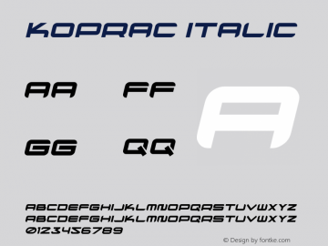 koprac Italic Version 1.00;September 30, 2021;FontCreator 13.0.0.2683 32-bit图片样张