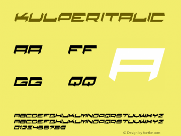 kulper Italic Version 1.00;October 29, 2021;FontCreator 13.0.0.2683 32-bit图片样张