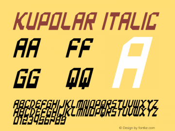 kupolar Italic Version 1.00;October 30, 2021;FontCreator 13.0.0.2683 32-bit图片样张