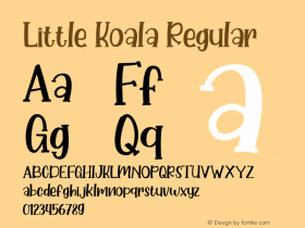 Little Koala Version 1.00;August 3, 2021;FontCreator 13.0.0.2683 64-bit图片样张