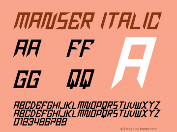 manser Italic Version 1.00;October 24, 2021;FontCreator 13.0.0.2683 32-bit图片样张