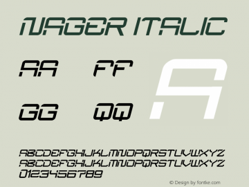 nager Italic Version 1.00;October 9, 2021;FontCreator 13.0.0.2683 32-bit图片样张