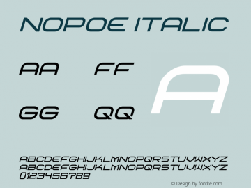 nopoe Italic Version 1.00;October 23, 2021;FontCreator 13.0.0.2683 32-bit图片样张