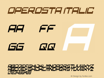 operosta Italic Version 1.00;October 31, 2021;FontCreator 13.0.0.2683 32-bit图片样张