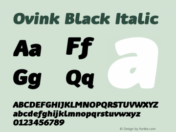 Ovink Black Italic Version 1.00图片样张