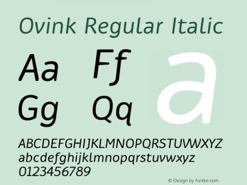 Ovink Regular Italic Version 1.00图片样张