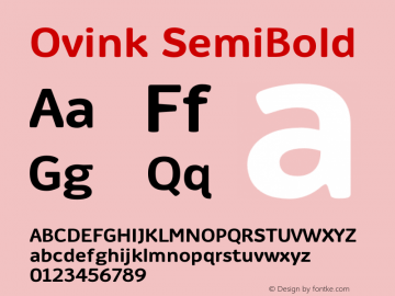 Ovink SemiBold Version 1.00图片样张