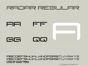 radar Version 1.00;October 10, 2021;FontCreator 13.0.0.2683 32-bit图片样张