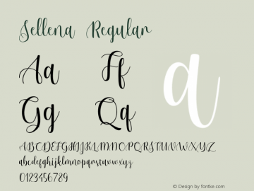 Sellena Version 1.00;November 8, 2021;FontCreator 12.0.0.2545 64-bit图片样张