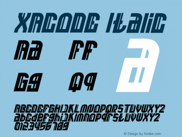 XACODE Italic Version 1.00;October 31, 2021;FontCreator 13.0.0.2683 32-bit图片样张