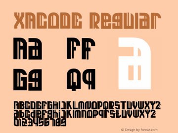 XACODE Version 1.00;October 31, 2021;FontCreator 13.0.0.2683 32-bit图片样张