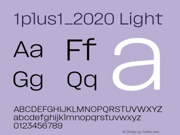 1plus1_2020 Light Version 1.050;hotconv 1.0.109;makeotfexe 2.5.65596图片样张