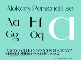 Alokary Personal Use Version 1.00;January 31, 2022;FontCreator 12.0.0.2525 64-bit图片样张