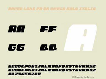Barya lang po sa Umaga Bold Italic Version 2.00;December 19, 2021;FontCreator 11.5.0.2427 32-bit图片样张