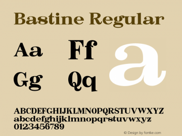 Bastine Regular Version 1.000图片样张