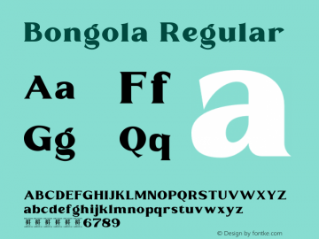 Bongola Version 1.00;December 13, 2021;FontCreator 13.0.0.2683 64-bit图片样张