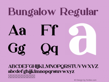 Bungalow Version 1.005;Fontself Maker 3.5.4图片样张