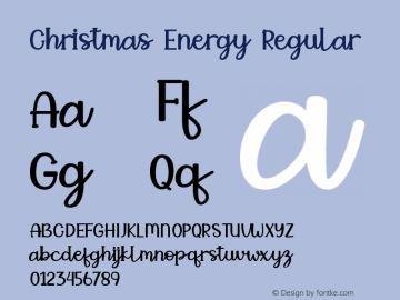 Christmas Energy Version 1.00;July 23, 2021;FontCreator 13.0.0.2683 32-bit图片样张