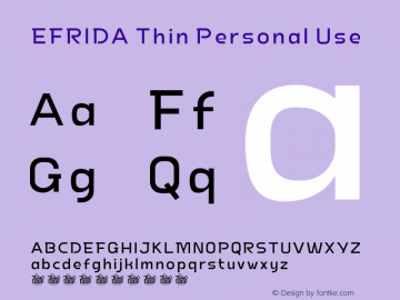 EFRIDA Thin Personal Use Version 1.003;Fontself Maker 3.5.7图片样张