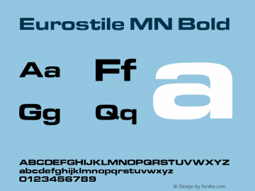 Eurostile MN Extended Bold Version 001.003图片样张