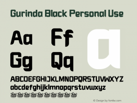 Gurinda Black Personal Use Version 1.013;Fontself Maker 3.5.7图片样张