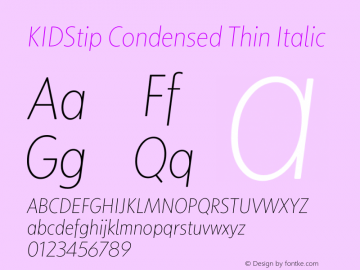 KIDStip Condensed Thin Italic 