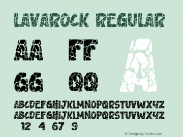 Lavarock Version 1.00;November 7, 2021;FontCreator 13.0.0.2683 64-bit图片样张