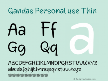 Qandas-Thin Version 1.002;Fontself Maker 3.5.7图片样张