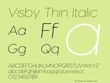 Visby Thin Italic 