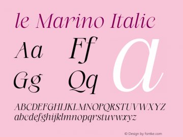 leMarino-Italic Version 1.000图片样张