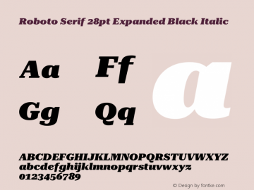 Roboto Serif 28pt Expanded Black Italic Version 1.004图片样张