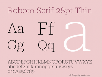 Roboto Serif 28pt Thin Version 1.004图片样张