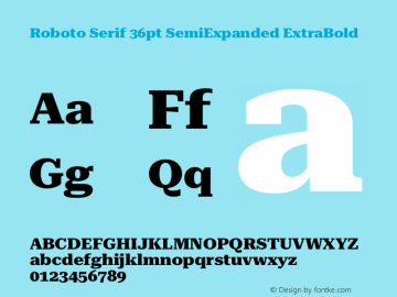 Roboto Serif 36pt SemiExpanded ExtraBold Version 1.004图片样张