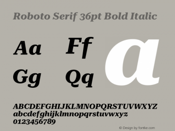 Roboto Serif 36pt Bold Italic Version 1.004图片样张