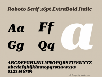 Roboto Serif 36pt ExtraBold Italic Version 1.004图片样张