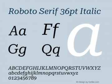 Roboto Serif 36pt Italic Version 1.004图片样张