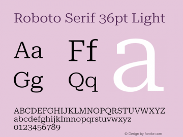 Roboto Serif 36pt Light Version 1.004图片样张