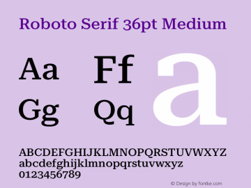 Roboto Serif 36pt Medium Version 1.004图片样张