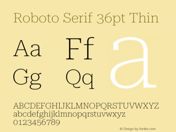 Roboto Serif 36pt Thin Version 1.004图片样张