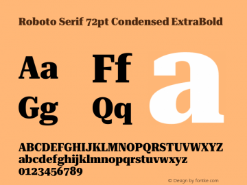 Roboto Serif 72pt Condensed ExtraBold Version 1.004图片样张