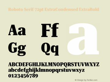 Roboto Serif 72pt ExtraCondensed ExtraBold Version 1.004图片样张