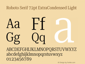 Roboto Serif 72pt ExtraCondensed Light Version 1.004图片样张