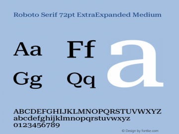 Roboto Serif 72pt ExtraExpanded Medium Version 1.004图片样张