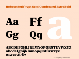 Roboto Serif 72pt SemiCondensed ExtraBold Version 1.004图片样张