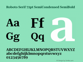 Roboto Serif 72pt SemiCondensed SemiBold Version 1.004图片样张