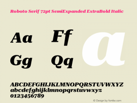 Roboto Serif 72pt SemiExpanded ExtraBold Italic Version 1.004图片样张